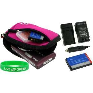  Pink) Case / NB 8L 1200mAh Li Ion Battery / AC DC Charger for Canon 