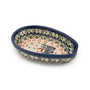   Polish Pottery Reindeer Delight Small Spoon Rest