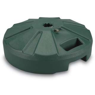 Patio Umbrella Base Stand Unfilled Resin Round Green  