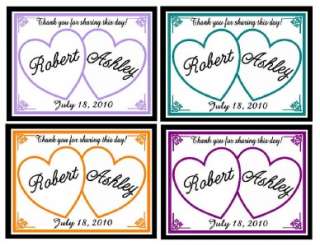 75 PERSONALIZED HEARTS WEDDING FAVORS MAGNETS any color  