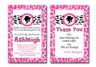   Cow Print Western Cowgirl Birthday Party Invitations cards ~ You print