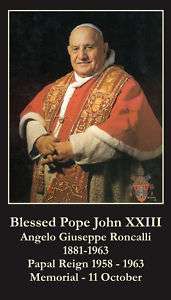 Blessed Pope John XXIII Prayer Card + Angelo Roncalli  