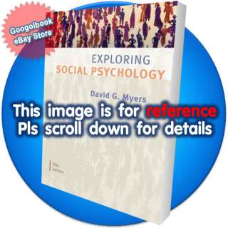 Exploring Social Psychology by David Myers 5th INTL ED 9780073370644 