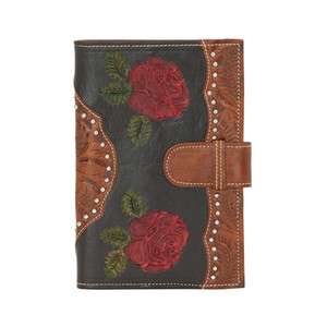 American West Roses are Red Tooled Organizer Dayplanner  