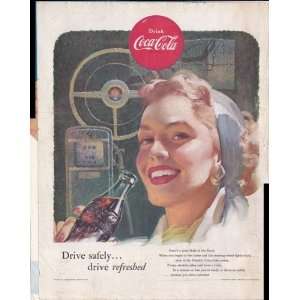 Coca Cola Drive Safely Drive Refreshed 1953 Original Vintage 