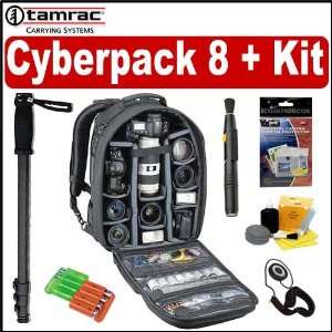   5258 Cyberpack 8 Laptop Computer and Camera Backpack Black Bundle