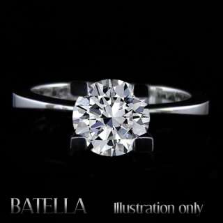   00 Ct F/SI2 Round Diamond Solitaire Engagement Ring White Gold  