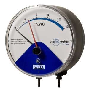  Low Pressure Gauge, Wetted Parts, 4 1/2 Dial, 0 4 WC Range 