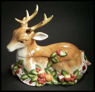 Noritake Royal Hunt Deer Soup Tureen Lid Ladle Christmas Holiday China 