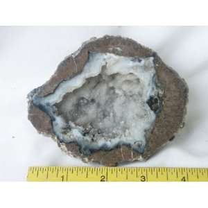    Agate Rimmed Hollow Geode with Crystals, 8.47.3: Everything Else