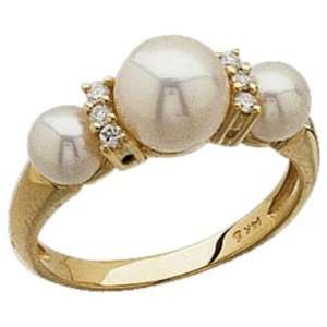   FreshWater Cultured White Pearl Diamond Ring Jewelry Days Jewelry