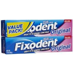 Fixodent Original Denture Adhesive Cream 2.4 oz, 4 ct (Quantity of 3)