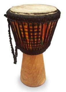 VOODOO DRUM Hand Crafted African Kente DJEMBE Ghana NEW Musical 