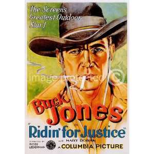  Ridin For Justice Vintage Buck Jones Movie Poster   11 x 