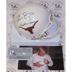  Chris Sims   Riddell   Autographed Mini Helmet   Texas 