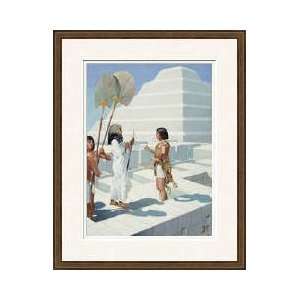  King Djoser And His Architect Consult Near A Royal Pyramid 