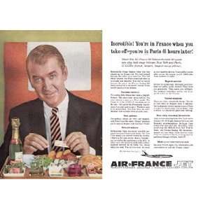    Print Ad 1960 Air France Jimmy Stewart Air France Books