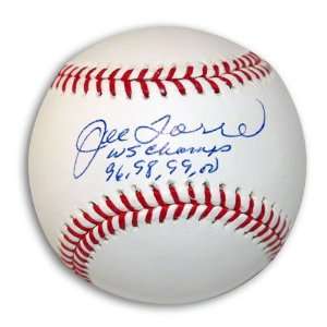 Joe Torre Autographed Baseball inscribed WS Champs 96, 98, 99, 00