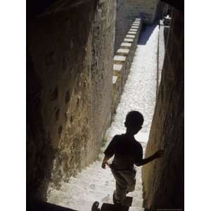  Young Boy in Tower of Castelo de Sao Jorge, Portgual 