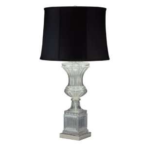 Robert Abbey Judith Glass Urn Black Shade Table Lamp: Home 