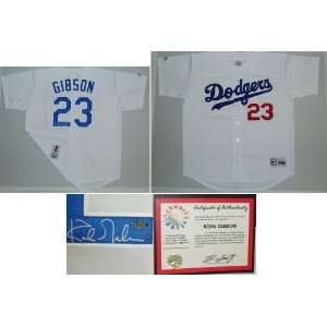Kirk Gibson Signed Dodgers White Rep Jersey