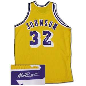 Magic Johnson Signed Authentic Lakers Gold Jersey