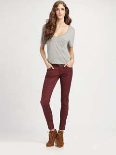 Current/Elliott   The Leather Ankle Skinny Jeans    