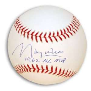 Maury Wills Signed MLB Baseball Inscribed 1962 NL MVP