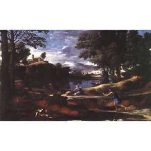  Hand Made Oil Reproduction   Nicolas Poussin   24 x 14 