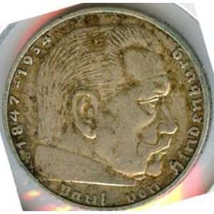  German Silver Coin   Paul von Hindenburg Commemorative 