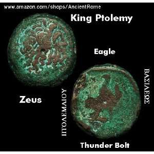  Ptolemy III. HORNED ZEUS. Eagle Grasping Thinderbolt 