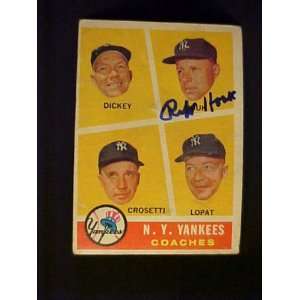 Ralph Houk New York Yankees #465 1960 Topps Signed Autographed 