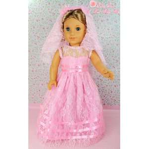 ** RUBY ROSE ** Pink Wedding Gown ~ Fits 18 American Girl 