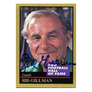  Sid Gillman Autographed 1991 Enor Card