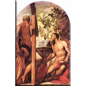  St Jerome and St Andrew 19x30 Streched Canvas Art by 