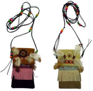   BEADED POUCH W DREAM CATCHER fringe girl bags ladies hand bag beads