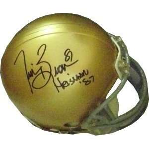 Tim Brown Signed Mini Helmet   Notre Dame Heisman 87   Autographed NFL 