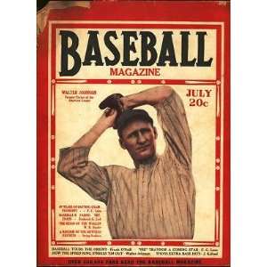  July 1923 Baseball Magazine Walter Johnson Cover   Framed 