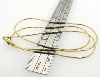 18k Two Tone Gold Fancy Slender Snake Chain Necklace  