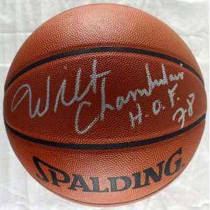  Lakers Wilt Chamberlain Hof 78 Signed Basketball Jsa 