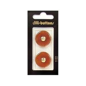  Dill Buttons 23mm Shank Brown/Gold 2 pc (6 Pack) Pet 