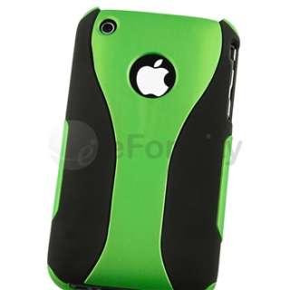 Green/Black 3 Piece Cup Shape Hard Case+Anti Glare Protector For 