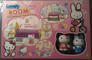 New Hello Kitty doll Room House set with MUSIC bed kitchen toy 