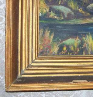   Vintage FRAMED PAINTING OLD WATER MILL Country House RICHARD PATRICK