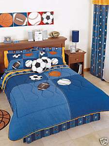 New Boy Sports Soccer Comforter Bedding Set Full 16 PC  