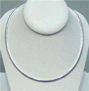 4MM ITALIAN SOLID STERLING SILVER OMEGA NECKLACE 20  