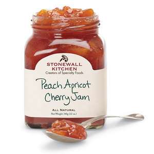STONEWALL KITCHEN 2 Jars Peach Apricot Cherry Jam / Preserves / Jelly 