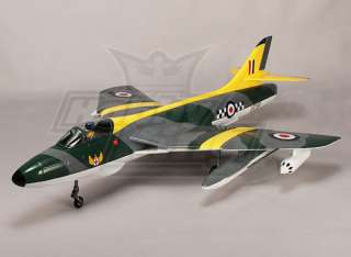 RC Hawker Hunter 70mm EDF Jet, 6s, w/Retracts & Flaps, RAFY (PNF) ID 