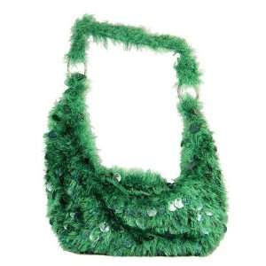   Purse Large Green Hobo Handbag with Sequins and Fringe: Home & Kitchen