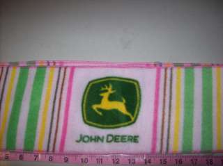 pink john deere tractor plaid personalized scarf fleece fabric  